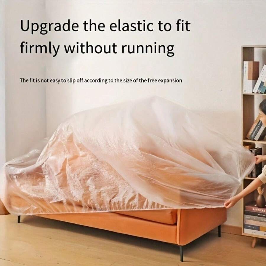 5/10pcs Extra Large Furniture Cover, Heavy Duty Clear Plastic Sofa Cover Waterproof UV Protection, All-Weather Patio Balcony Table Cover - Multicolor - View 1