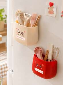 1PC Magnetic Storage Box, Strong Magnetic Adsorption, Can Store Spices, Seasonings, Tableware, Cosmetics And Pens, Space-Saving Modular Design, Suitable For Kitchen, Bathroom, Desktop, Cabinet Door And Storage Cabinet, Ideal For Home, Office, Dormitory And RV Use - Multicolor - View 3