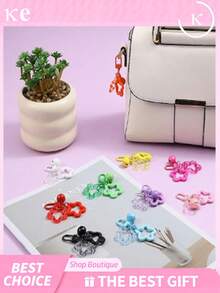 20/10/5/1pc Star Bell Keychain Hollow Star Pendant Key Chain With Bell Resin Five-Pointed Star Key Ring Pendant Clip Alloy Rotating Buckle, Suitable For Bags Backpacks Keys Decoration - A - View 7