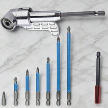 UNISURE 9pcs Bit Set With Right Angle Adapter, 7pcs PH2 Cross Non-Slip S2 Steel 50mm Bits + 1pc 100mm Magnetic Bit, Hex Socket Extension And 105° Right Angle Adapter - Combo Pack - View 7
