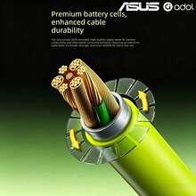 ASUS 240W USB-A To USB-C Fast Charging Cable With Foldable Stand, 2-In-1 Phone Holder And Charging Cable, Compatible With IPhone 17, 16, 15 - Green - View 5