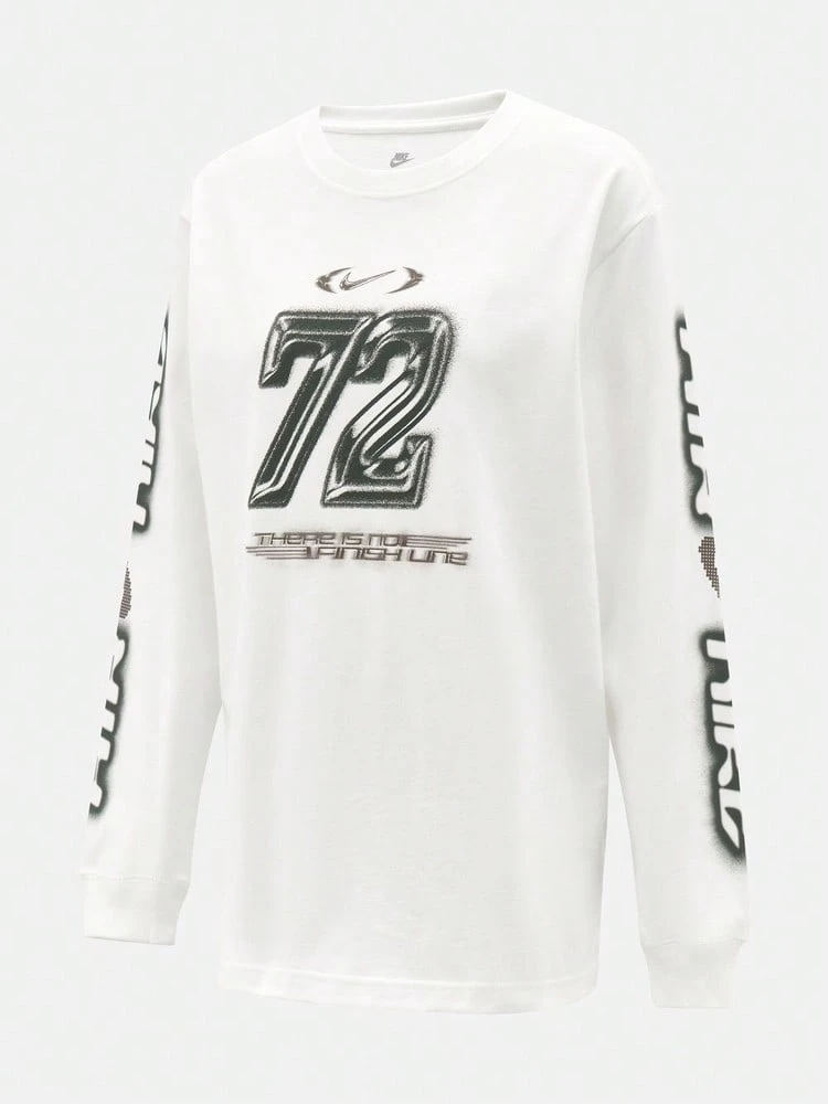 Nike Kaos Rajut Lengan Panjang Tanpa Kerah Wanita AS W NSW NK CLSC LS BF TEE SPD TIM6403-100 - Putih - View 1