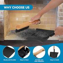 G GOOD GAIN Fireplace Ash Shovel And Brush Set -Rust Resistant Metal Fireplace Shovel For Ash Cleaning, Fireplace Tools Set Indoor And Outdoor For Stoves, Fireplace Broom And Dustpan Set For Fire Pit - As Pic - View 6