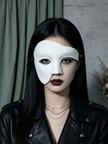 1pc Unisex Gothic Style Half Mask, Masquerade Party Costume Prop, Venetian Style Halloween Mask, Groom Groomsmen Wedding Face Decoration, Suitable For Daily Party And Holiday Wear - A - View 6