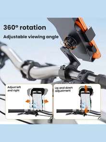 Universal Bicycle Motorcycle Phone Holder, 360° Rotating Adjustable Function, With Sunshade, Compatible With Most Smartphones - A - View 6