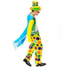 Adult Men's Clown Costume Set Classic Circus Jumpsuit With Coat Hat For Halloween Cosplay Without Wig Red Nose Size S=4XL M=5XL - Multicolor - View 6