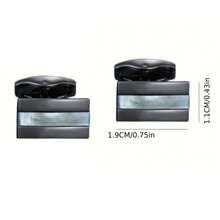 1 Pair Men's Fashion Geometric Copper Cufflinks, Elegant Shirt Accessory For Wedding, Business And Banquet - Black - View 3