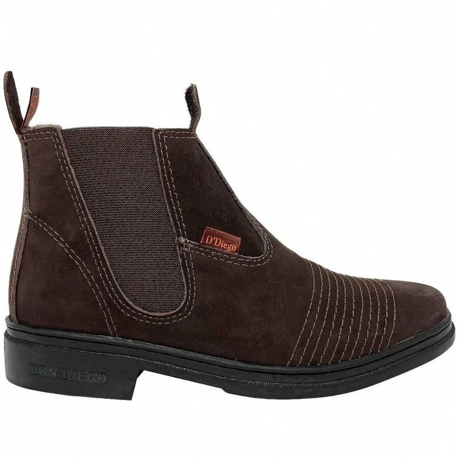 Bota Don Diego Original Botina Masculina Feminina Unissex Vaqueiro Vaquejada Rodeio Country Trabalho - Marrom Café - Visão 1