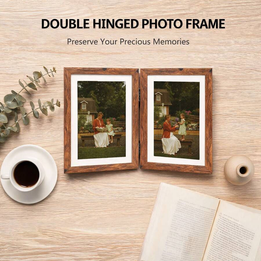 1pc Foldable Photo Frame With Opening Design, Perfect For Storing Souvenirs, Travel Photos And Pet Photos. Suitable For Bedroom Desk, Living Room Shelf, Office Decor Or Couple Memory Collection. Essential Minimalist Home Decor - Multicolor - View 1