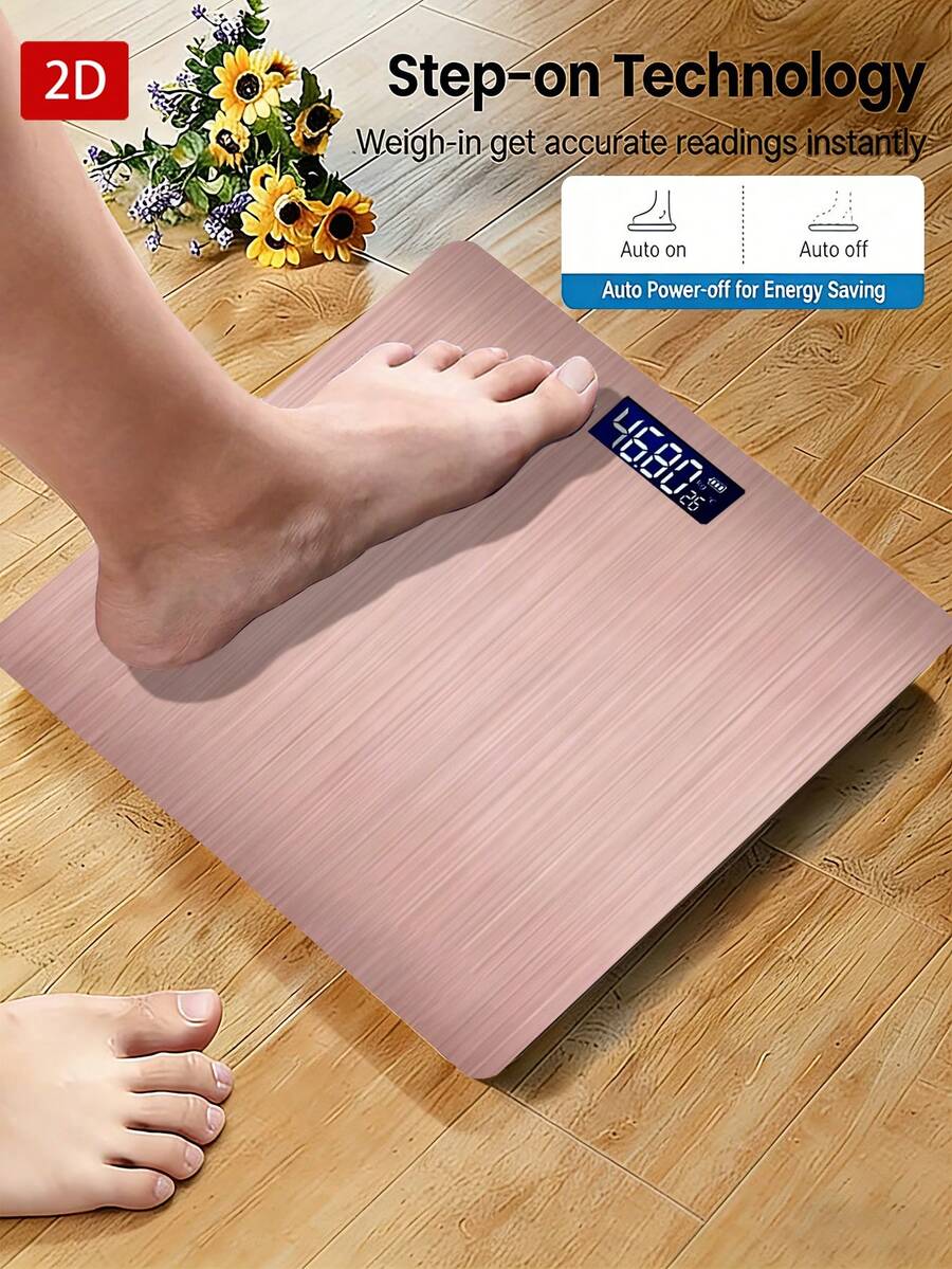[Pink Body Weight Scale]Large Capacity LCD Digital Display | Top Holiday Gift Choice. AAA Battery (Not Included) 1pc