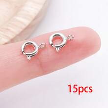 15pcs Spring Clasps Brass Round Clasps Open Ring Jewelry Spring Clasp Jewelry Connector Clasps For Brecelet Necklace Jewelry DIY Craft Making - Multicolor - View 14