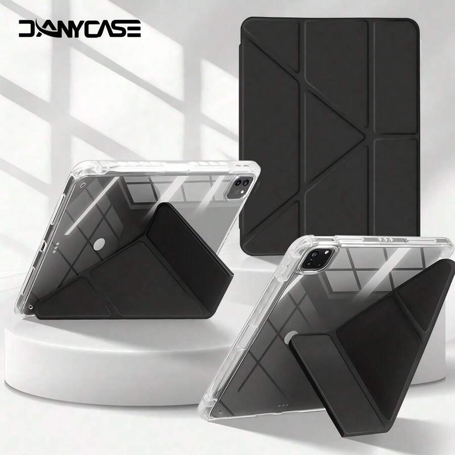 素色基本平板保護殼 黑色 DANYCASE 透明摺疊保護殼 適用於 Ipad A16 2025, Air 11/13, M2/M3, Pro 11/13, M4 2024, Air 4/5/10th Gen 10.9, Pro 11th Gen 9th Gen 8th Gen 7th Gen 10.2, Pro 12.9th Gen 4th Gen 5th Gen 6th Gen 春季禮物 專業辦公 - 黑色 - 查看 1