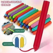 12/24pcs Dustless Water-Soluble Colored Erasable Chalk, No Mess, For School Teachers Blackboard Use (Random Colors) - Multicolor - View 5