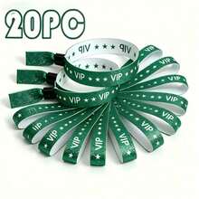 Shiny Gold VIP Star Print Disposable Fabric Wristband, Waterproof Identification Bracelet, Suitable For Concerts, Festivals, Nightclubs, Weddings, Party Events Access Control Decoration - View 12
