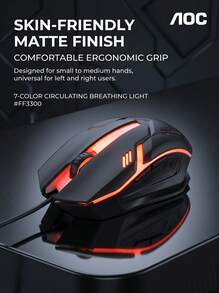AOC KM100 Keyboard And Mouse Set Is A Great Tool For Gaming. Colorful Backlight Ignites The Gaming Atmosphere. Mechanical Keyboard + Gaming Mouse With Precise Linkage. Splash-Proof Protection. White - White - View 6