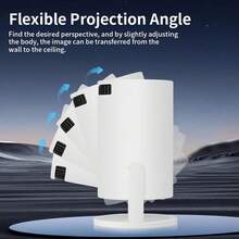 Small Projector With WLAN 6 And BT, 1080P, 270° Adjustable Auto Keystone, For Laptop, PC, Smartphone - 1080P High Resolution - White - View 4
