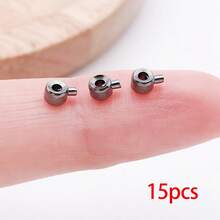 15pcs Brass Crimp Bead For Jewelry Making Stopper Spacer Beads Ball Column Stopper Crimp Charms For Bracelet Necklace Ends Accessories - Multicolor - View 11