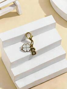 Llavero con colgante de flor colorida, adecuado para combinar con bolsos - Dorado - Ver 8