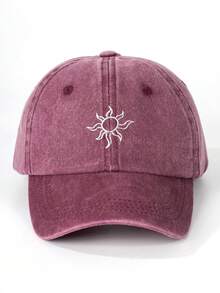 1pc Men's Embroidered Sunflower Washed Baseball Cap, Expression Baseball Cap, Street Fashion Casual Hat, Spring/Autumn Travel, Beach Vacation - Baseball Cap - View 21