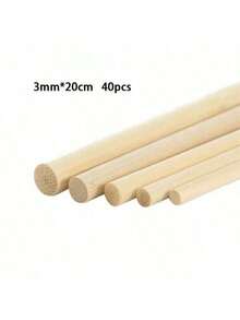 3-8mm 圓形木製圓棒 DIY 手作手工藝木工材料用品 - A - 查看 8