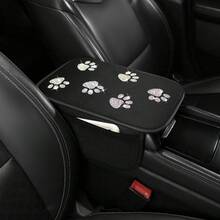 1PC Shiny Colorful Rhinestone Car Armrest Pad, Dual Storage Pockets/No Storage Pockets Optional, All Season Use, Elastic Band Easy Installation, Holiday Gift, Men's And Women's Car Interior Accessory - A - View 7