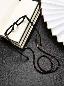 1/2pcs Personalized Beaded Glasses Chain, Fashion Round Bead Glasses Lanyard, Anti-Drop Glasses Clip Hanging Chain - Multicolor - View 4