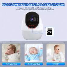 CDYCAM 4.3 Inch 1080P WiFi Baby Monitor Phone App + Display Dual Control PTZ Camera VOX Voice Control Temperature Detection Night Vision Night Light Two-Way Talk Camera - White - View 12