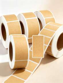 1600/800/15pcs Kraft Paper Seal Labels - Self-Adhesive, Hand-Writeable, Waterproof, Suitable For Packaging, Labeling And Organizing, Packaging Labels, | Waterproof Stickers, Can Labels, Food Labels - Multicolor - View 10