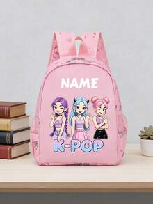 1pc Back To School Personalized Customized Backpack, Casual Cute K-Pop Music Idol Theme Print, Zipper Closure Nylon Material, Adjustable Shoulder Straps, Hand-Carry, Suitable For School, Commute, Shopping, Daily Use. Birthday Gift. - Multicolor - View 15