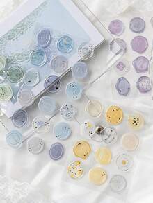 18pcs Vintage Wax Seal Candy Stickers, Suitable For Scrapbooking, Journaling, Stationery And Art Supplies, Used For Envelope Sealing And Journal Decoration - Multicolor - View 7