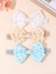 3PCS Lace Floral Flowers Headband For Baby Mesh Breathable And Comfortable Hair Band,Soft Hair Accessories For Infant Daily Wear Party Girls Gift - Multicolor - View 6