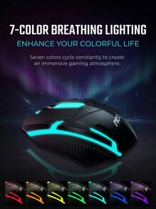 AOC KM100鍵鼠套裝開黑神器 炫彩背光點燃電競氛圍 機械手感鍵盤+遊戲滑鼠精準聯動 防潑水防護 黑色 - 黑色 - 查看 10