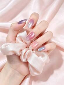 20 Pieces Of Semi-Cured Gel Colorful Semi-Transparent Nail Stickers, Requiring UV/LED Light For Gel Nails. Long-Lasting Full Coverage Gel Nail Stickers That Work With Any UV Lamp. Full Nail Set, Perfect DIY Gift For Women And Girls, Nail Decoration. - Multicolor - View 5