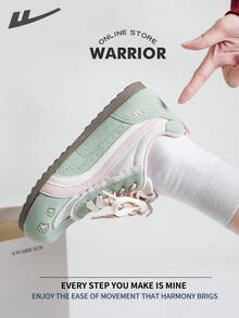 Warrior Women's Board ShoesSpring And SummerComfortable Modest Style Casual Yet Sleek Sneakers Applicable Throughout The Year Wear-Resisting All-Day Wear Training Sneakers Running Shoes - Green/Beige/Pink - View 5