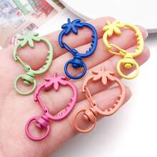 6pcs Multicolor Strawberry Shaped Lobster Clasps Fruit Design Swivel Spring Snap Hooks For DIY Keychains Bag Charms Handmade Jewelry Making Findings - Multicolor - View 3