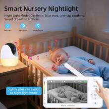 CDYCAM 4.3 Inch 1080P WiFi Baby Monitor Phone App + Display Dual Control PTZ Camera VOX Voice Control Temperature Detection Night Vision Night Light Two-Way Talk Camera - White - View 6