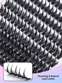 216 Clusters D Curl Anime Style False Eyelashes, 10-16mm Mixed Length, Dense Single Cluster Lashes, DIY Pointed Tip False Eyelashes, Suitable For Home Eyelash Extensions - D - View 6