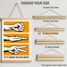 1pc Lets Handle This Like Adults Rock Paper Scissors Wall Art Canvas Poster Prints Funny Game Quotes Painting Artwork Picture Giclee Print Bar Office Game Room Living Room Home Decors Unframed Or Framed/Wooden Hanging - Pattern - View 14