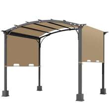 Cubierta universal de repuesto para pérgola Doubleton Steel Pergola L-PG080PST, toldo impermeable para patio, cenador, terraza, porche, patio, cubierta al aire última intervensión - Caqui - Ver 1