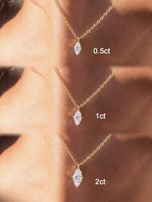 1 buah Kalung Potongan Marquise Vertikal, Perhiasan Wanita yang Indah, Cocok untuk Pesta Dansa, Festival, Ulang Tahun, dan Acara Spesial Lainnya - Kalung mata kuda - View 2