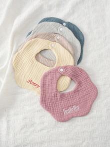 1 buah Celemek Bayi Bordir Nama Kustomisasi Personal, Kain Lap Bayi Lembut, Warna Polos, Dapat Digunakan Kembali, Handuk Air Liur Bayi, Aksesoris Bayi - MultiWarna - View 9