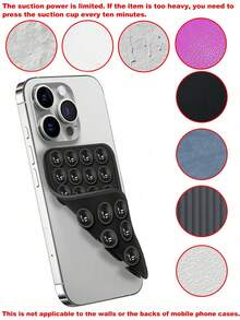 1pc/2pcs Upgraded Thicker & More Silicone Suction Cup Phone Holder, 13 Color Options, Difference Only In Color/Quantity, Portable Movable Square Double-Sided Phone Stand - Multicolor - View 11