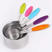 Silicone Handle And Clear Scale Measuring Cup & Spoon, Suitable For Dry Or Liquid Ingredients (Colorful), Cooking Accessories, Baking Essentials, Modern Kitchen Tools, Colorful Kitchenware, High-Quality Spoon, Dry Ingredient Spoon - Multicolor - View 8