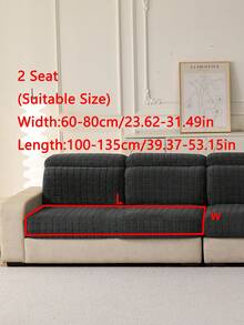 1pc Dark Grey 3D Cube Pattern Sofa Cover, Autumn/Winter Warmth Style, Soft Fluffy Skin-Friendly Texture, Pet-Friendly, Machine Washable, Fits 1/2/3/4 Seater & L-Shaped Sofas, Suitable For Living Room, Bedroom - Dark Grey - View 18