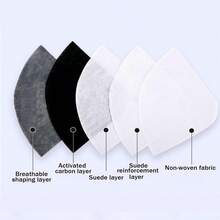 1pc Detachable Outdoor Face Mask | Dust-Proof, Reusable, Unisex, Geometric Pattern, Hook And Loop Closure, Hand Wash Only - A - View 5