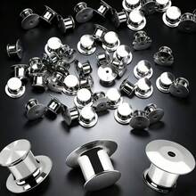 10pcs/30pcs Metal Brooch Backs, Suitable For Brooches, Enamel Pins, DIY Brooch Badge Accessories - Silver - View 2
