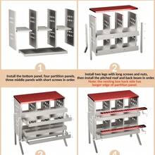 Galvanized Metal Chicken Nesting Box With 6 Roll Out Compartments, Perch Rod, Egg Tray & Training Eggs, Rustproof With Legs, Outdoor Poultry Laying Box For Farm Coop - Red - View 3