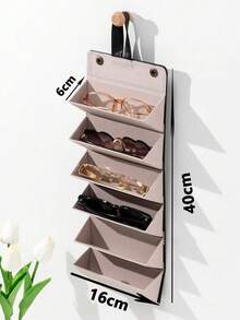 Kotak Penyimpanan Kacamata Kulit PU Multi-Slot 3/4/5/6 Slot Organizer Kacamata Formal Bisnis Unisex Kotak Pelindung Kacamata Portabel 1 buah - Hitam - View 7