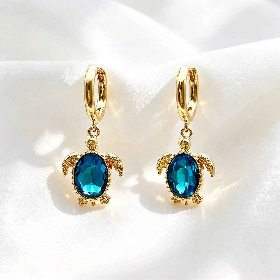 1 Pair French Island Vacation Style Metal Pendant Earrings - Gold - View 1