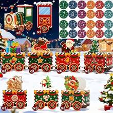 24 Pcs Christmas Train Gift Boxes With Stickers Red Train Santa Claus Snowman Xmas Advent Calendar Boxes Treat Boxes 24 Days Of Christmas Countdown Gift Boxes For Winter Holiday Christmas Decorations - Train Style - View 7